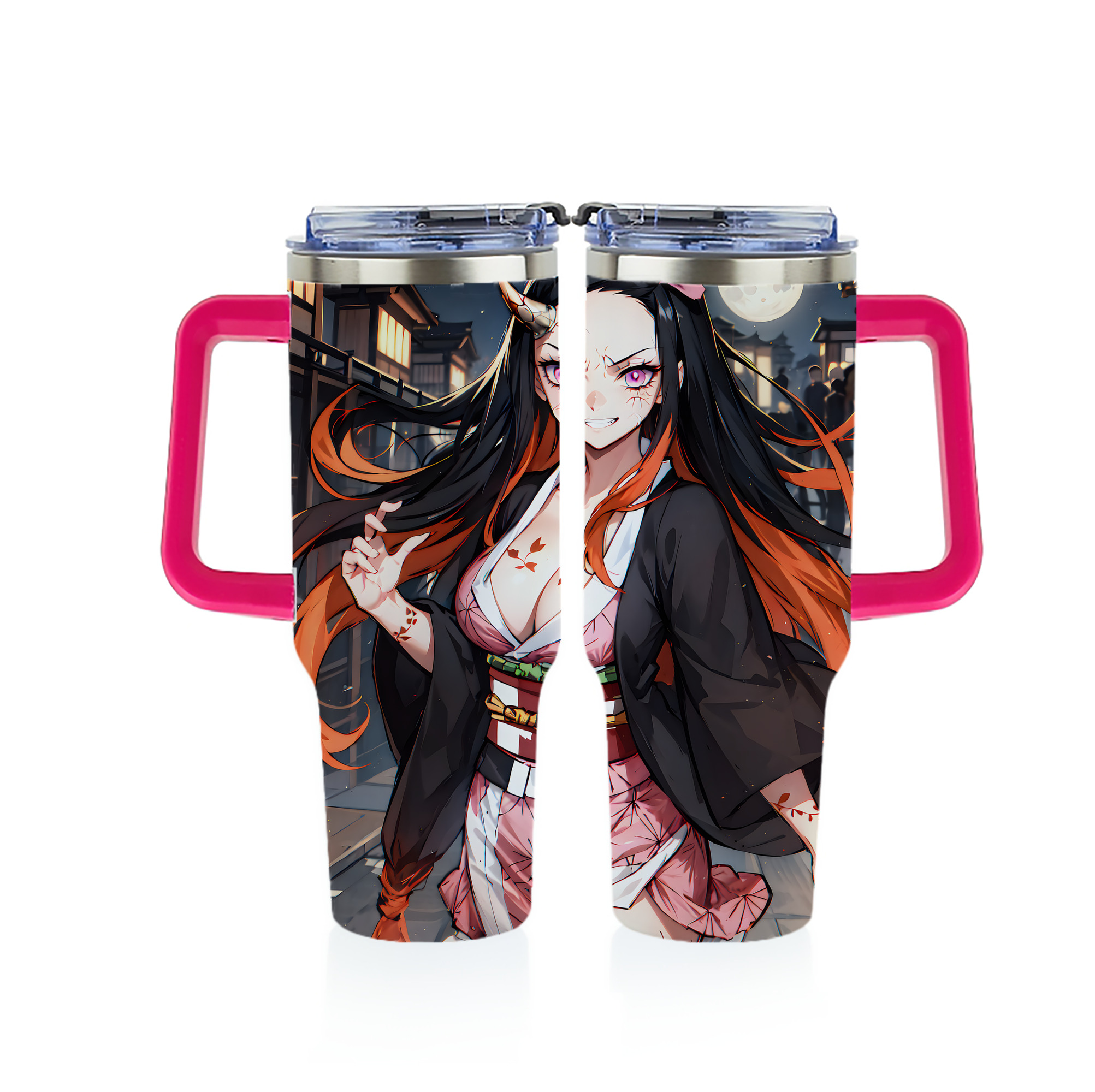 （画像用） 鬼滅の刃（きめつのやいば）竈門 禰󠄀豆子／かまど ねずこ Kamado Nezuko 1200ｍLフルプリント車用タンブラー